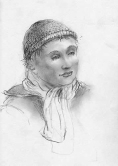 Woman with knit hat